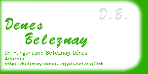 denes beleznay business card